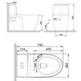 Bồn Cầu Điện Tử American Standard VF-1808TPR (VF1808TPR) Nắp WP-7SR1