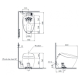 Bản vẽ kỹ thuật Bồn cầu điện tử TOTO CS901VT#NW1/T53P100VR Neorest NX II