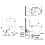 Bồn cầu 1 khối TOTO MS889DRE2 nắp rửa TCW07S