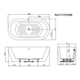 Bồn tắm lập thể TOTO PAY1717CPTNE#W dài 1m7