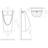Bồn tiểu nam American Standard WP-6507 treo tường + xả tiểu cảm ứng