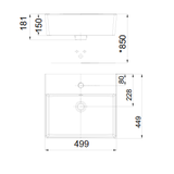 Bản vẽ kỹ thuật Lavabo chậu rửa mặt American Standard WP-F613 đặt bàn