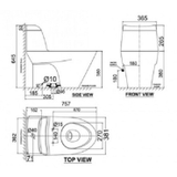 Bồn cầu 1 khối American Standard Activa VF-2010S nắp rửa cơ SLIM00001-WT