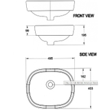Bản vẽ kỹ thuật Lavabo chậu rửa mặt American Standard 0950-WT đặt bàn