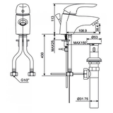 Vòi lavabo chậu rửa mặt American Standard WF-1501 nóng lạnh