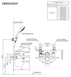 Bộ vòi sen tắm TOTO TBG02302VA/TBW01008A nóng lạnh