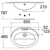 Bản vẽ kỹ thuật Lavabo chậu rửa mặt American Standard 0477-WT bán âm