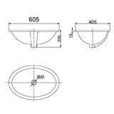 Bản vẽ kỹ thuật lavabo chậu rửa mặt American Standard WP-0433 âm bàn oval