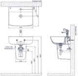 Lavabo chậu rửa mặt INAX L-312V treo tường chân ngắn