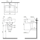 Chậu Rửa Mặt Lavabo TOTO LHT328CHR#XW (LHT328C) Chữ Nhật Treo Tường Chân Ngắn