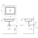 Lavabo chậu rửa mặt TOTO LW1535V#XW âm bàn men sứ chống bám bẩn