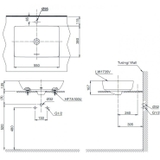 Bản vẽ kỹ thuật Lavabo chậu rửa mặt Toto LT1735 đặt bàn