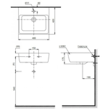 Chậu Rửa Mặt Lavabo TOTO LT328CHR#XW (LT328C) Treo Tường 480x420 mm