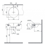 Lavabo chậu rửa mặt TOTO LT533R#XW bán âm sứ chống bám bẩn
