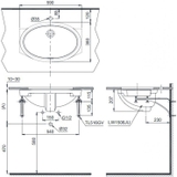 Lavabo chậu rửa mặt TOTO LW1506V#XW âm bàn sứ chống bám bẩn