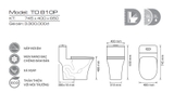 Bồn cầu 1 khối Ryoni TO 810P + Lavabo L102