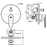 Vòi sen tắm American WF-B221 nóng lạnh