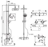 Cây sen tắm đứng nóng lạnh INAX BFV-3415T-8C (BFV3415T-8C) tự động tay sen tăng áp si