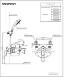Bản vẽ kỹ thuật Vòi sen tắm TOTO TBG09302VA/TBW02006A nóng lạnh