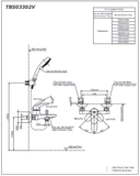Bản vẽ kỹ thuật Vòi sen tắm Toto TBS03302V/TBW07012A nóng lạnh