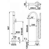 Bộ vòi sen gắn bồn tắm TOTO TBP01301A#BN/TBN01105B nóng lạnh