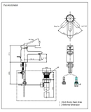 Bản vẽ kỹ thuật Vòi lavabo chậu rửa mặt Toto TVLM102NSR nóng lạnh