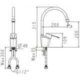 Vòi chậu rửa chén American Standard WF-5623 nóng lạnh