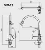 Vòi chậu rửa chén INAX SFV-17 nước lạnh (SFV17)