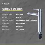 Vòi Lavabo Caesar B191C Nóng Lạnh Cổ Cao Xả Nhấn