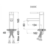 Vòi lavabo chậu rửa mặt Caesar B460CU nóng lạnh kèm nút xả nhấn