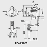 Vòi lavabo chậu rửa mặt INAX LFV-2002S nóng lạnh gật gù (LFV2002S)