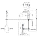 Bản vẽ kỹ thuật Vòi lavabo chậu rửa mặt Toto TVLM111NS nóng lạnh: