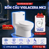 Bồn cầu 1 khối Viglacera MK2 tặng kèm xịt vệ sinh VG826