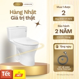 Bồn cầu 1 khối TOTO MS855DT8#XW nắp êm sứ chống bám bẩn (tặng vòi xịt)