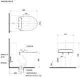 Bồn cầu 1 khối TOTO MS855DE2 nắp rửa TCW07S