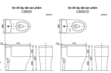 Bồn cầu 1 khối TOTO MS885DW16 nắp rửa C2 - TCF23410AAA