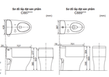 Bồn cầu 1 khối TOTO MS889CDRW17 nắp rửa C2 - TCF23460AAA