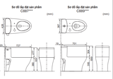 Bồn cầu 1 khối TOTO MS889DRW16 nắp rửa C2 - TCF23410AAA