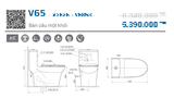 Bồn cầu 1 khối Viglacera V65