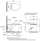 Bản vẽ Bồn cầu 2 khối TOTO CS302DW14#W nắp rửa C5 - TCF24410AAA