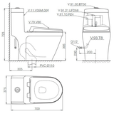 Bồn cầu 1 khối Viglacera V35M xả xoáy