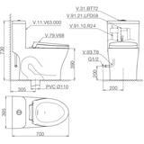 Bồn cầu 1 khối Viglacera V63 + Xịt VG826 + Van VG853