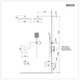 Vòi Sen Âm Tường CAESAR BS659 Nóng Lạnh 3 Đường