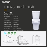 Bồn cầu 2 khối CD1341 nắp rửa điện tử TAF710H