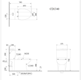 Bồn cầu 2 khối Caesar CD1340