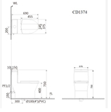 Bồn Cầu 1 khối CAESAR C1374F Nắp Rửa Điện Tử TAF610H