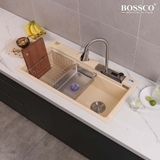 Chậu rửa chén đá BOSSCO BC-A10052KKS 1 hộc 2 phím đa năng