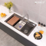 Chậu rửa chén đá BOSSCO BC-A10052NKS 1 hộc 2 phím đa năng