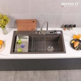 Chậu rửa chén đá BOSSCO BC-A10052NKS 1 hộc 2 phím đa năng