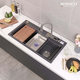 Chậu rửa chén đá BOSSCO BC-A10052XĐ 1 hộc 2 phím đa năng